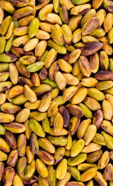 میزان و اندازه مغز پسته